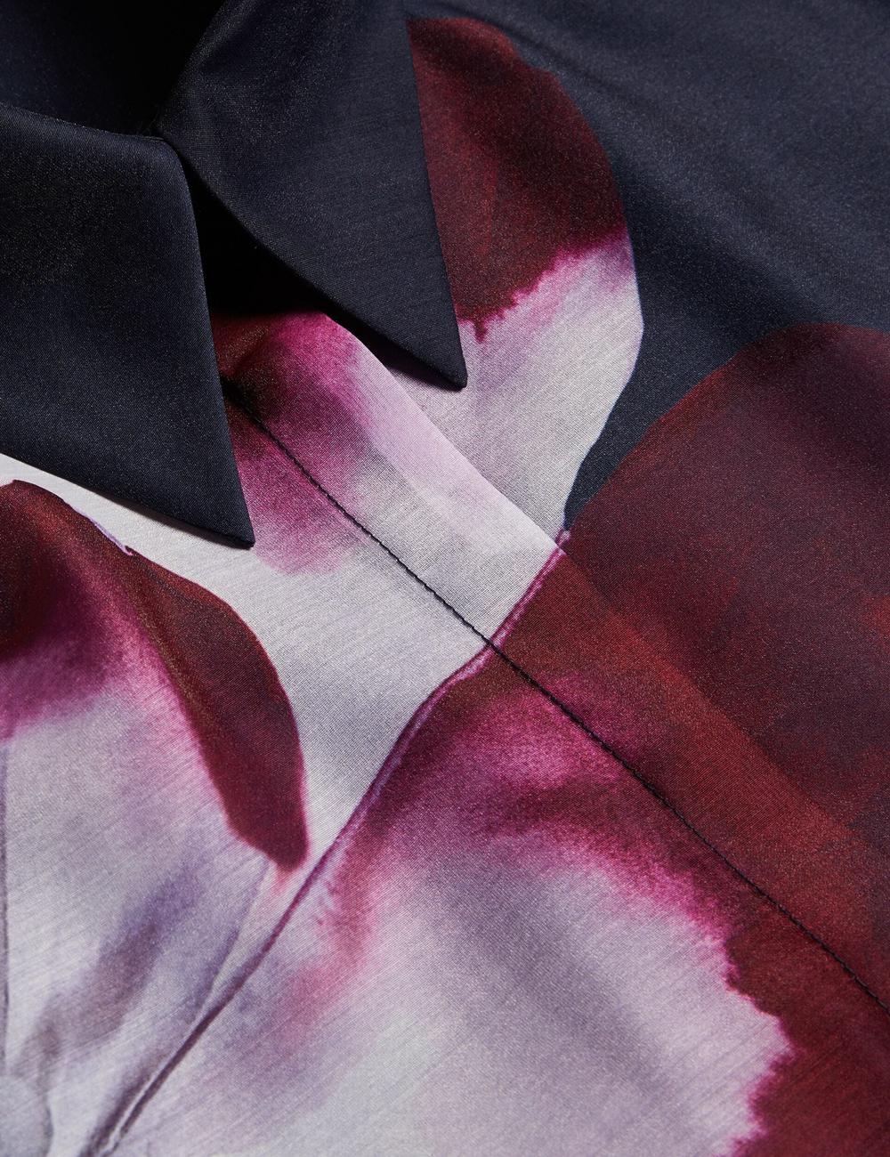 Women Ted Baker ORRIN - Floral Sheer Organza Oversized Casual Shirts Navy | KSA  2136-OWSKI