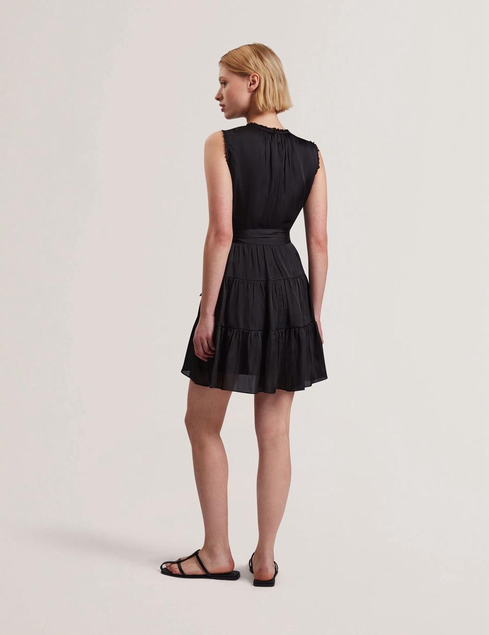 Women Ted Baker OTIANA - Sleeveless Waistred Mini Dresses Black | KSA  1845-IRBUW