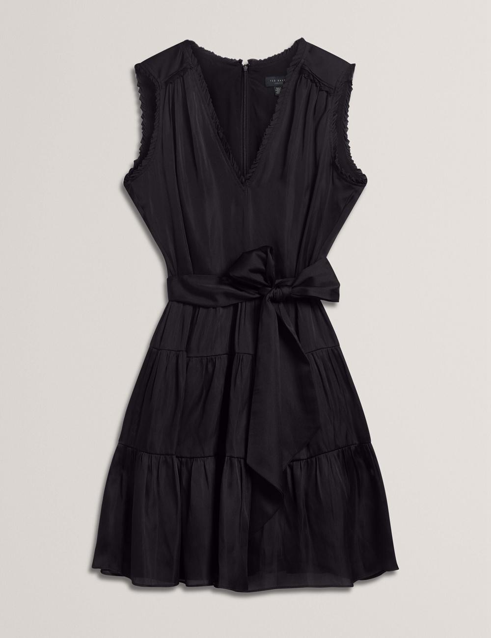 Women Ted Baker OTIANA - Sleeveless Waistred Mini Dresses Black | KSA  1845-IRBUW