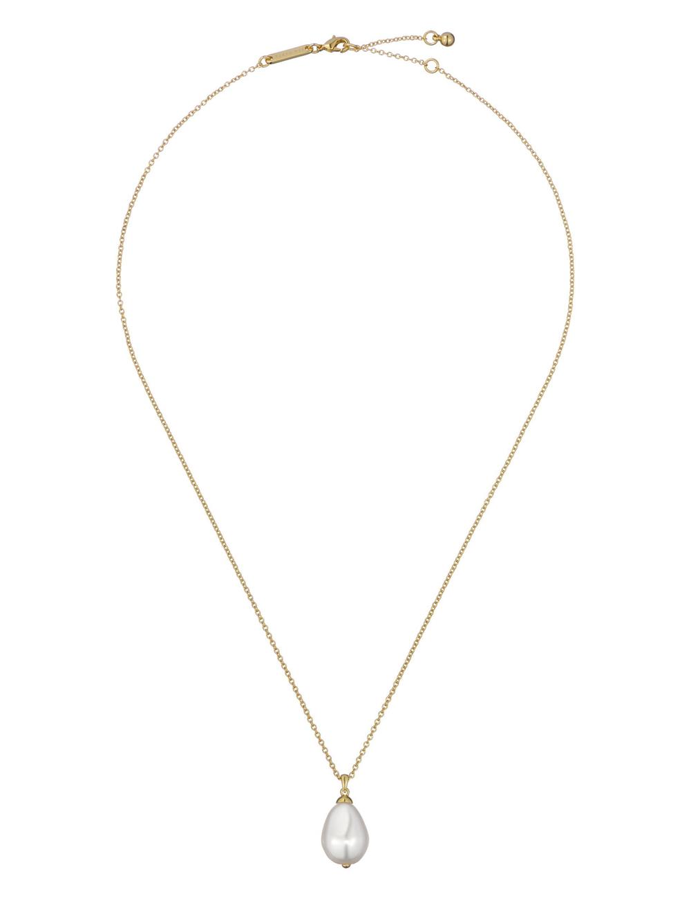 Women Ted Baker PARMLIA - Pearl Drop Pendant Necklaces Gold | KSA  4826-OLDHT