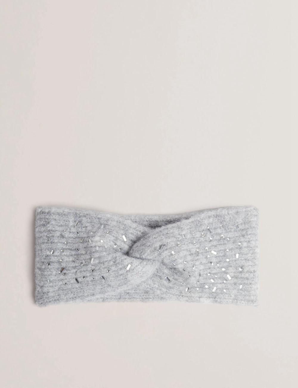 Women Ted Baker PENAOPA - Rhinestone Detail Knitted Headbands Grey | KSA  0361-EVUYP