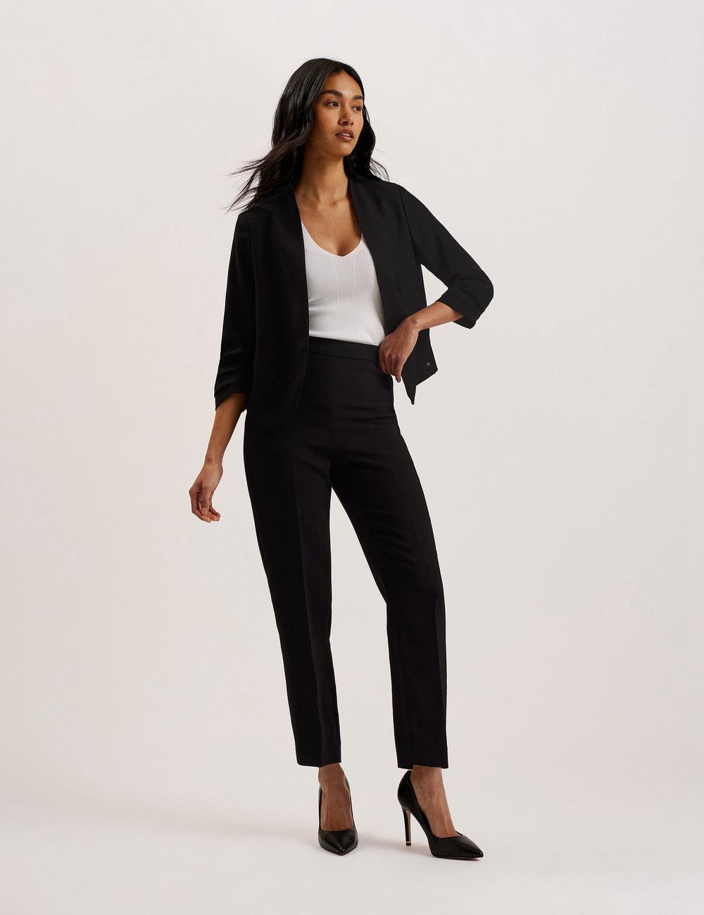 Women Ted Baker POPSY - 3/4 Sleeve Crop Blazers Black | KSA  7038-XIPCS