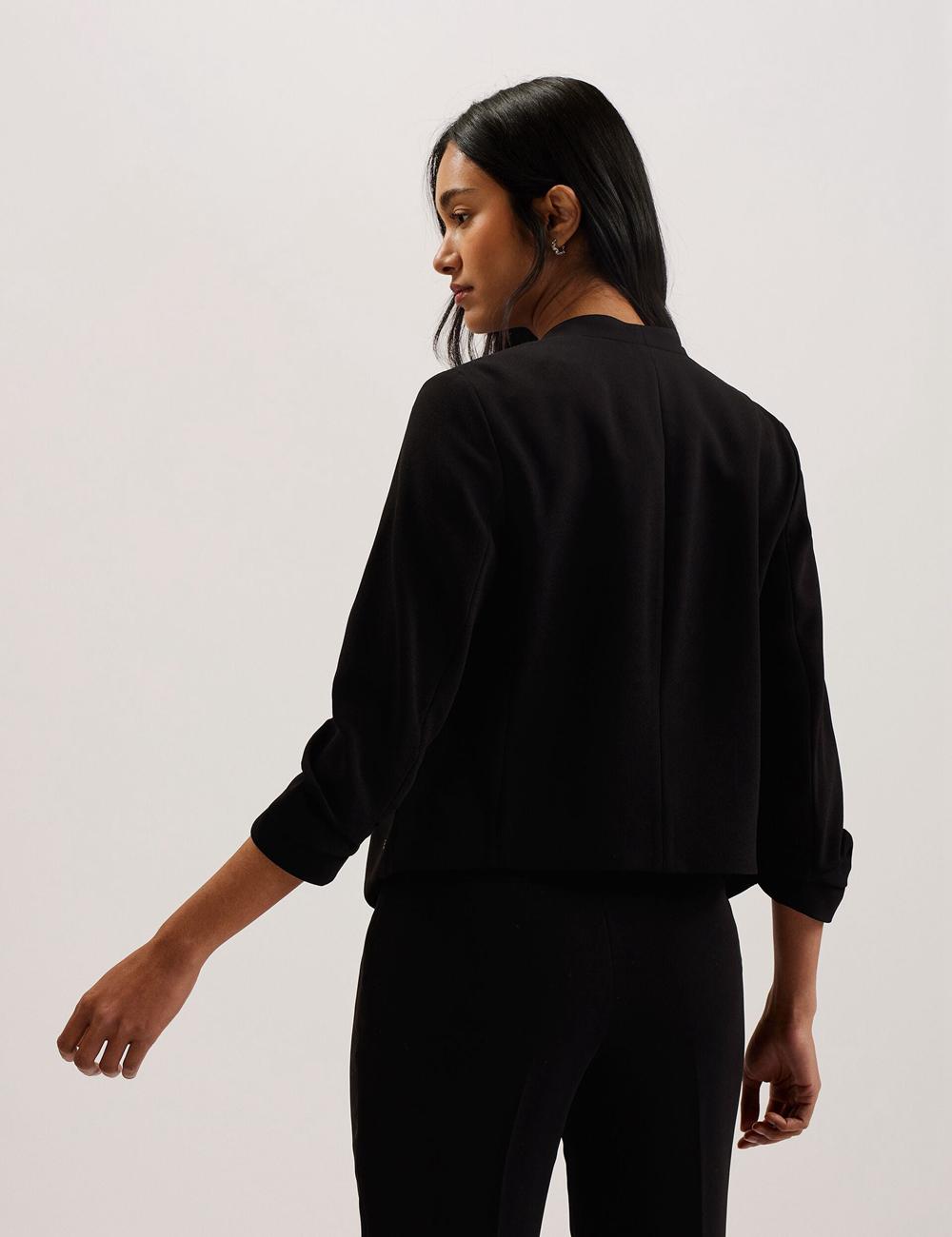Women Ted Baker POPSY - 3/4 Sleeve Crop Blazers Black | KSA  7038-XIPCS