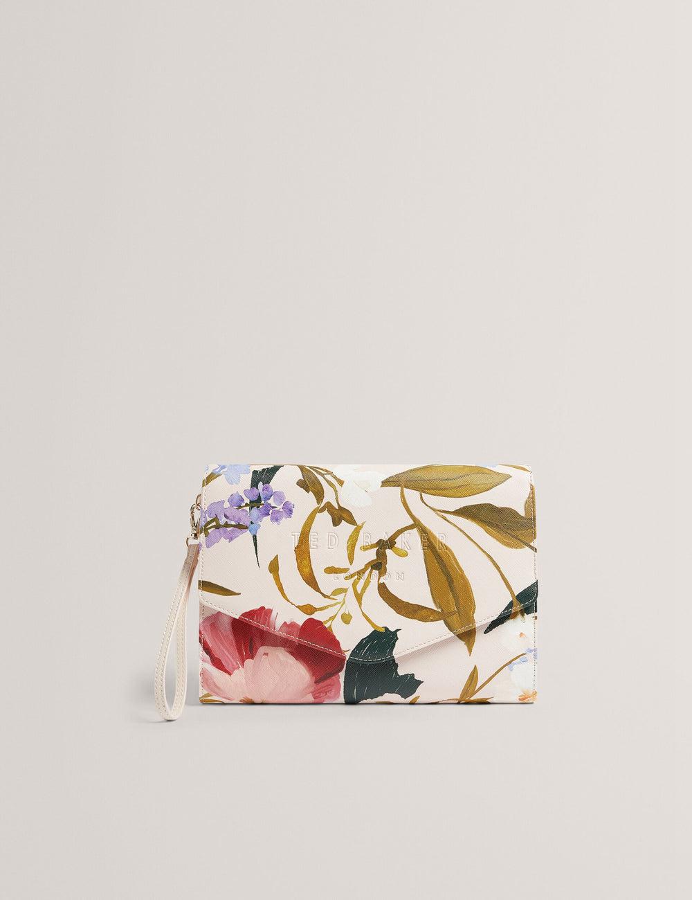 Women Ted Baker POSEII - Floral Print Envelope Icon Clutch Clutch Bag Pink | KSA  5043-NEIUV