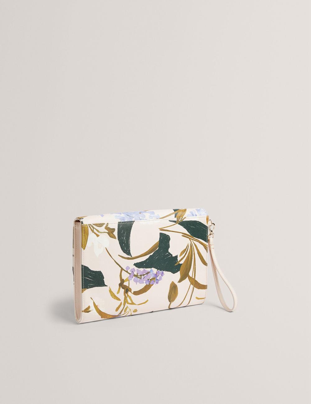 Women Ted Baker POSEII - Floral Print Envelope Icon Clutch Clutch Bag Pink | KSA  5043-NEIUV
