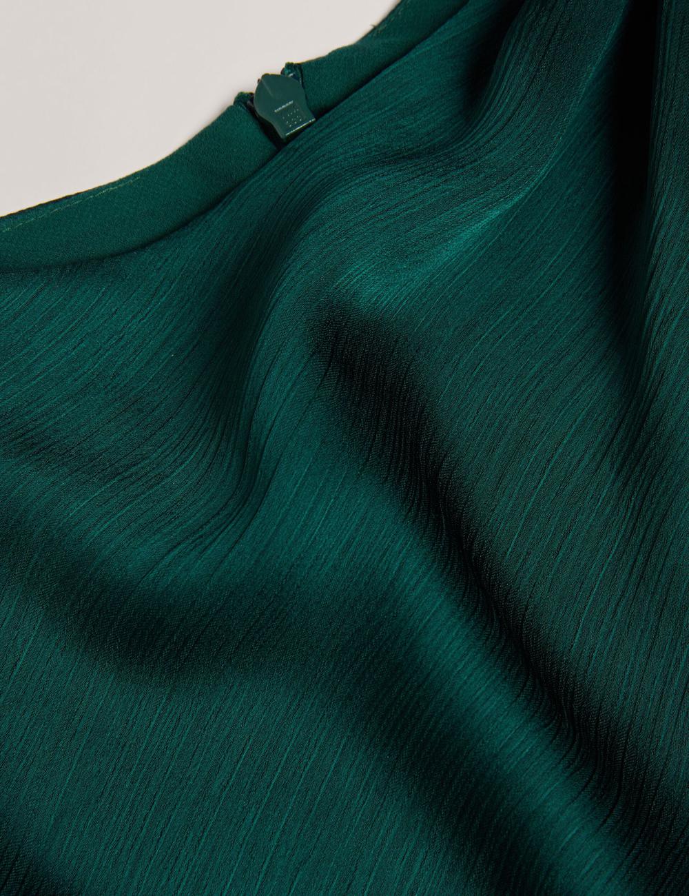Women Ted Baker RIMINI - Chiffon Drape Neck Detail Maxi Dresses Dk-Green | KSA  3081-KJFDI