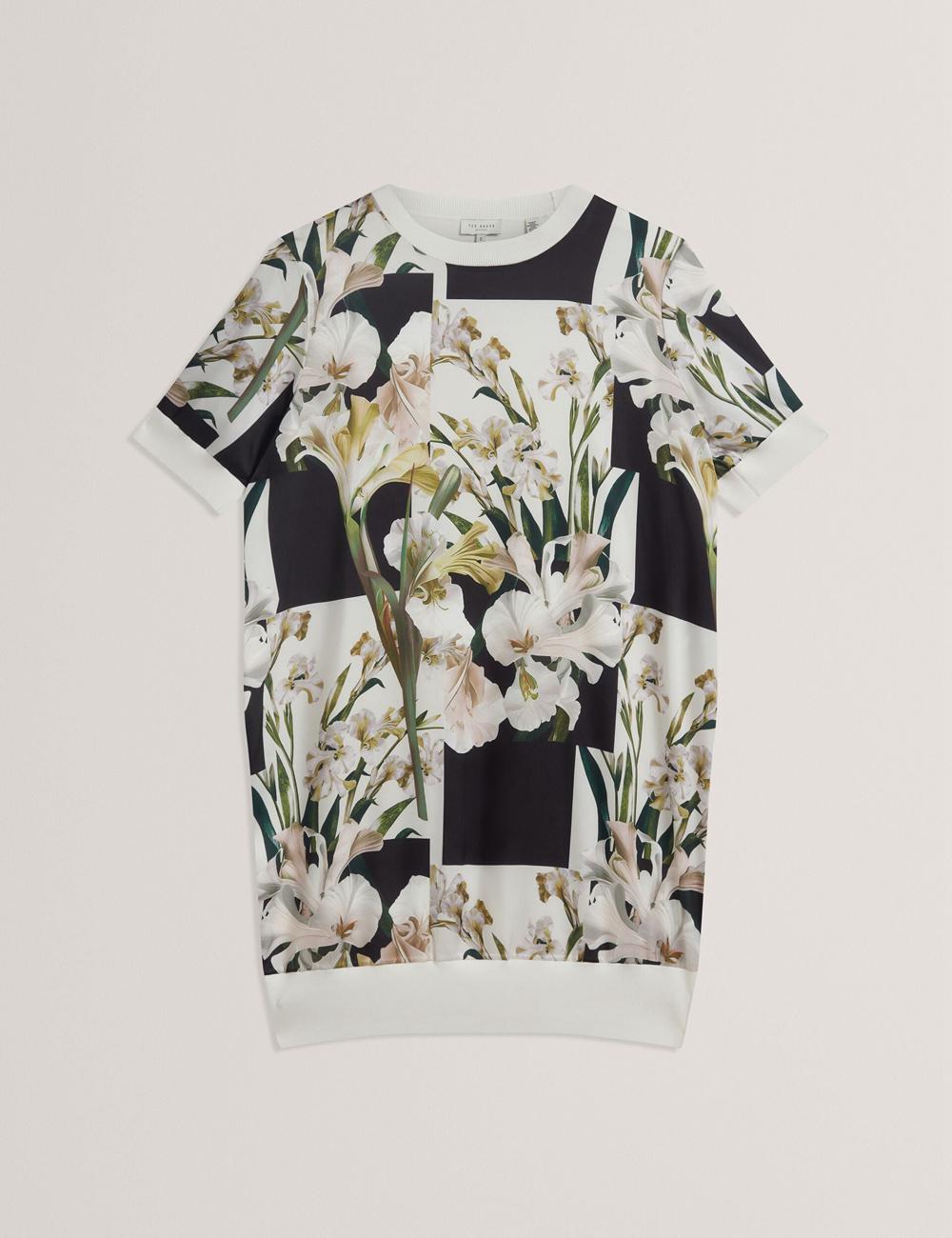 Women Ted Baker RONEEA - Printed Front Knitted Mini Dresses Ivory | KSA  2678-LNMOJ