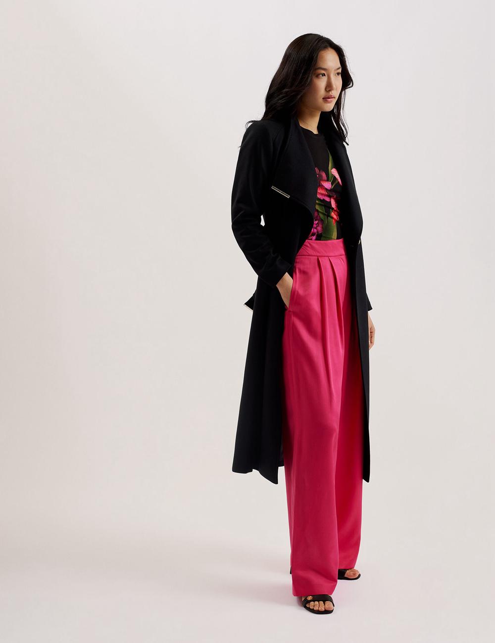 Women Ted Baker ROSELL Wool Wool Coats Black | KSA  8439-DKQVT