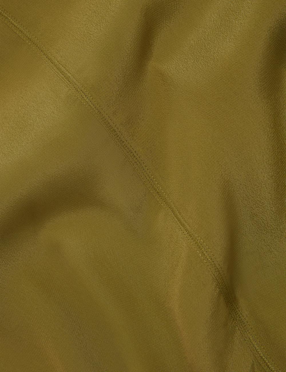 Women Ted Baker SHAMRA - Silk Blend Seam Detail Tops Mid-Green | KSA  2093-DREZK