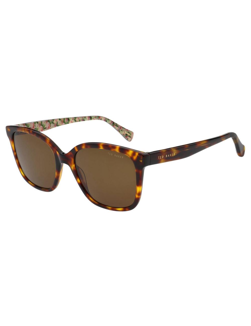 Women Ted Baker SHANEY - Classic Square Print Detail Sunglasses Brown | KSA  9745-DRQKJ