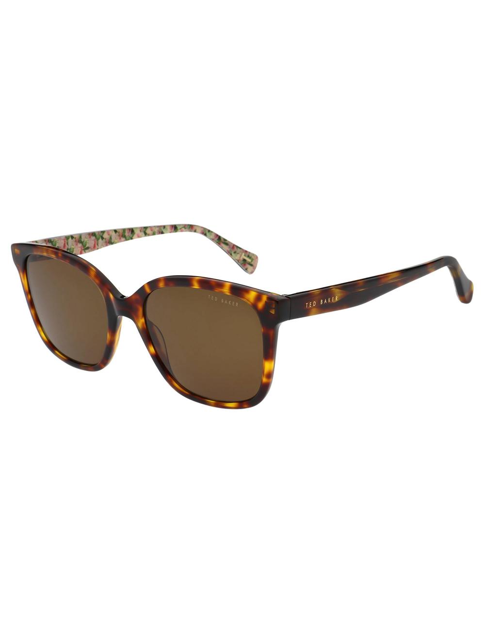 Women Ted Baker SHANEY - Classic Square Print Detail Sunglasses Brown | KSA  9745-DRQKJ