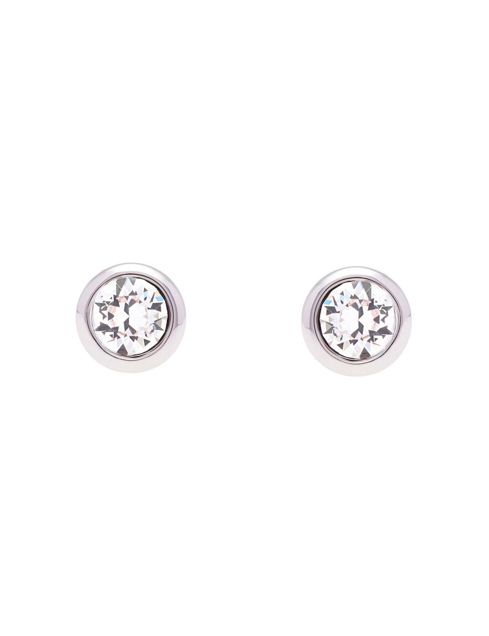 Women Ted Baker SINAA - Solitaire Crystal Stud Earrings Silver | KSA  4768-KZNIY