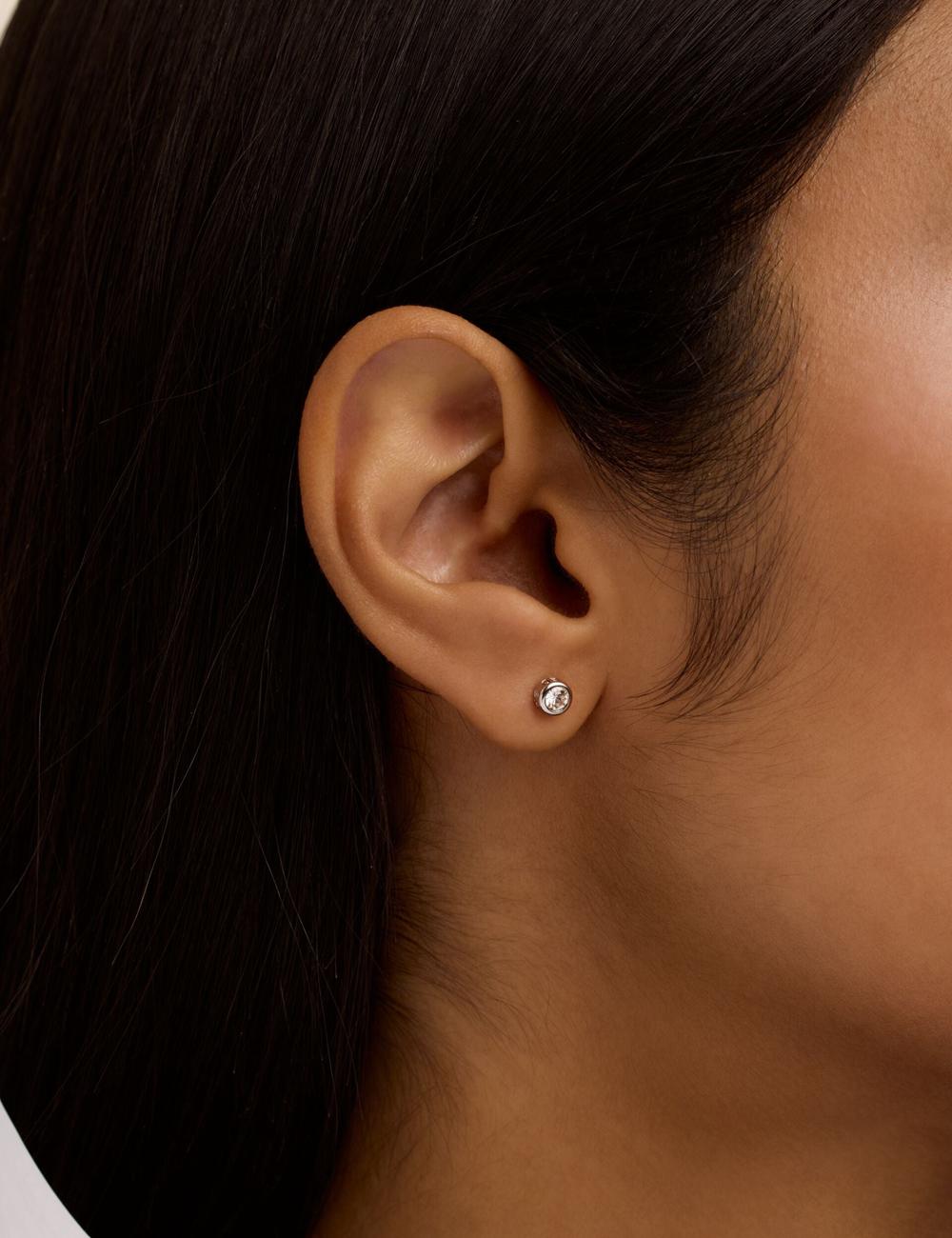 Women Ted Baker SINEE - Mini Crystal Stud Earrings Silver | KSA  1759-ASMJH
