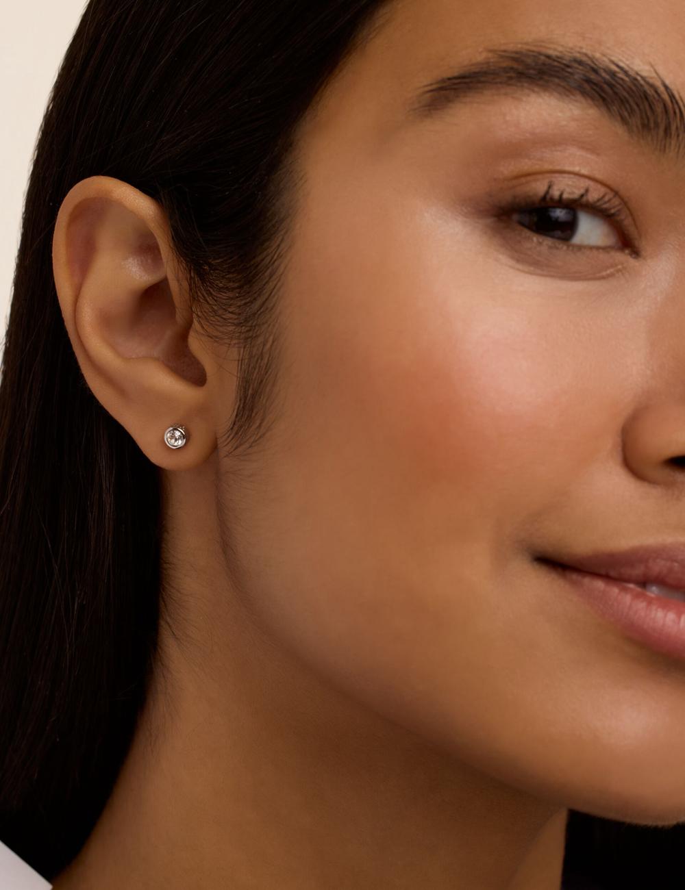 Women Ted Baker SINEE - Mini Crystal Stud Earrings Silver | KSA  1759-ASMJH