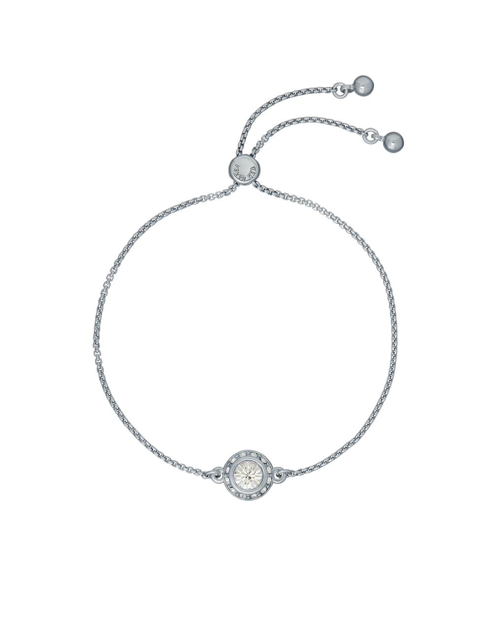 Women Ted Baker SOLETA - Solitaire Sparkle Crystal Adjustable Bracelets Silver | KSA  5723-BDTEH