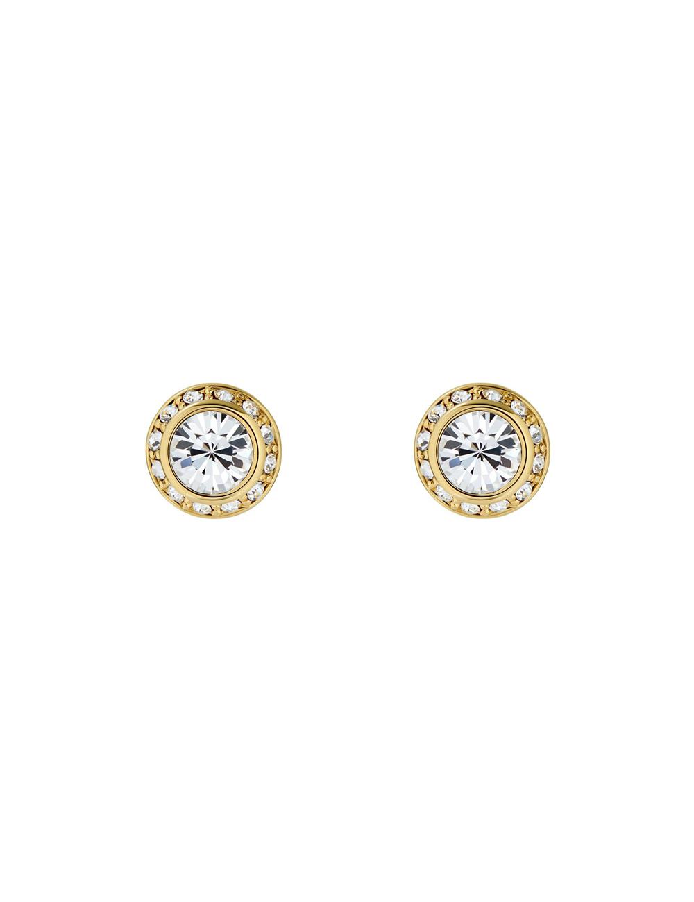 Women Ted Baker SOLETIA - Solitaire Sparkle Crystal Stud Earrings Gold | KSA  6347-LGZRK