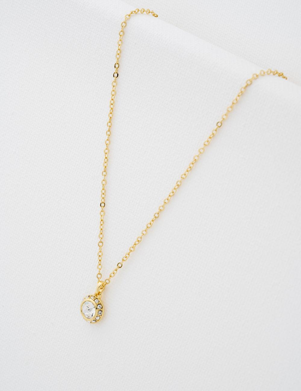 Women Ted Baker SOLTELL - Solitaire Sparkle Crystal Pendant Necklaces Gold | KSA  3152-OSMKU