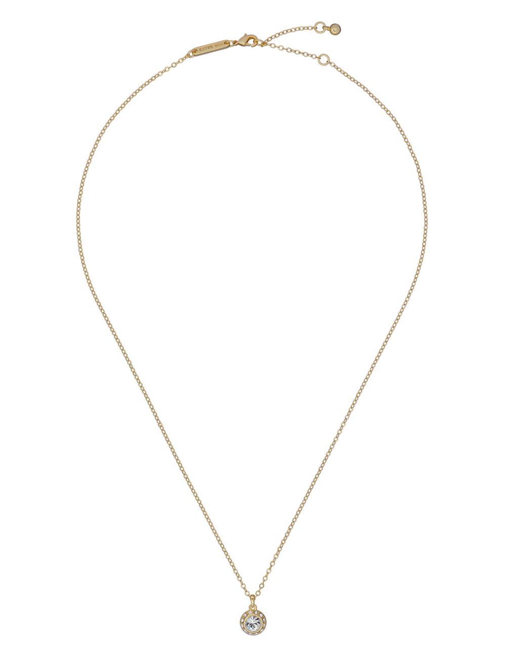 Women Ted Baker SOLTELL - Solitaire Sparkle Crystal Pendant Necklaces Gold | KSA  3152-OSMKU