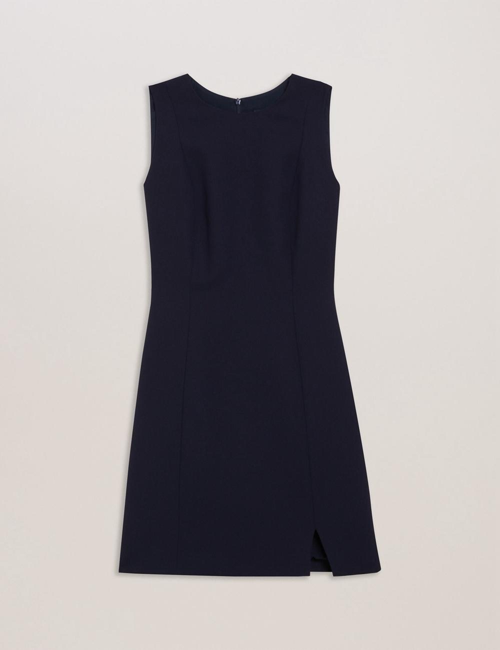 Women Ted Baker SORRAL - Sleeveless Tailored With Side Split Mini Dresses Navy | KSA  2693-PIGOU