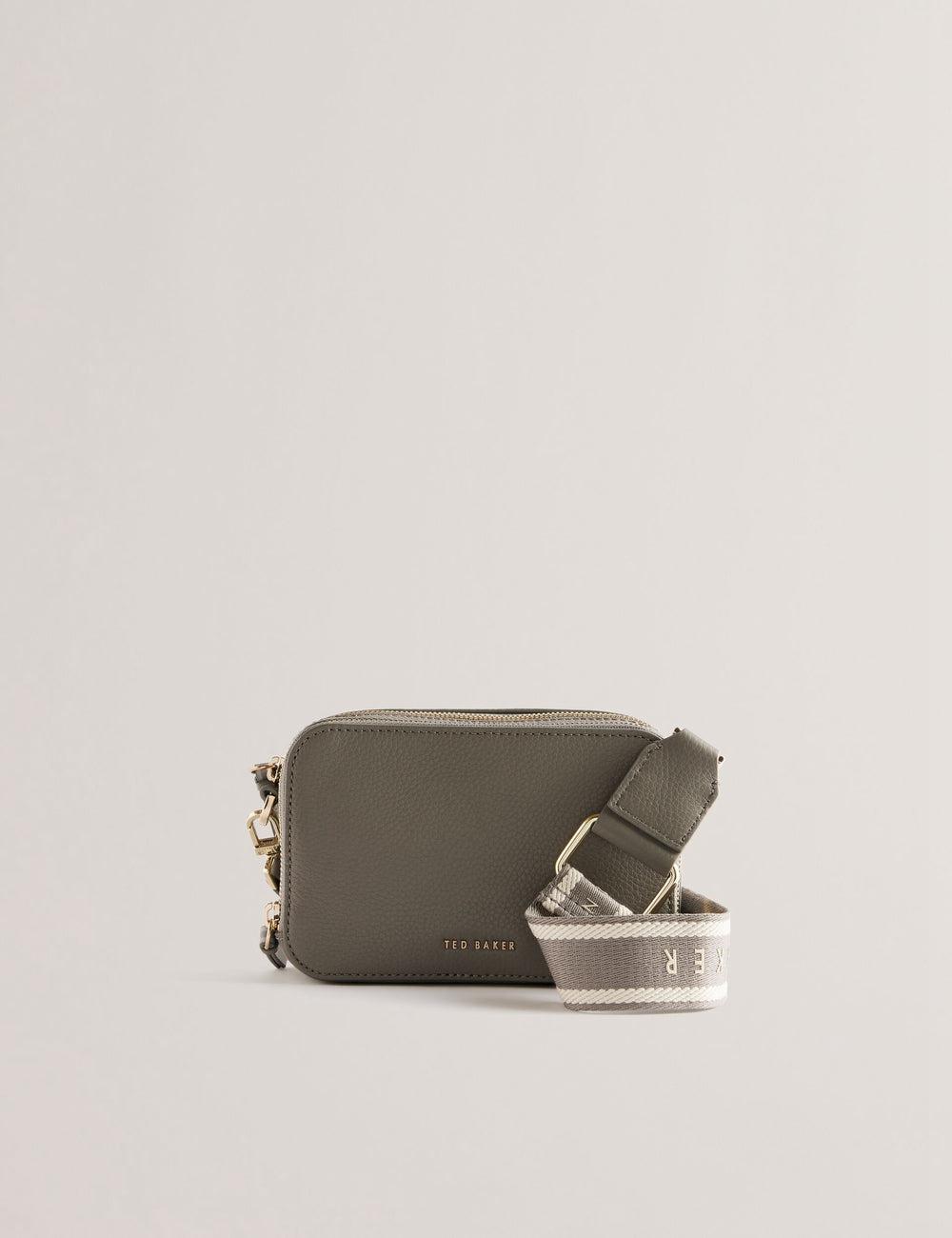Women Ted Baker STUNNA - Mini Leather Crossbody Camera Camera Bag Mid-Grey | KSA  6948-CYEPJ