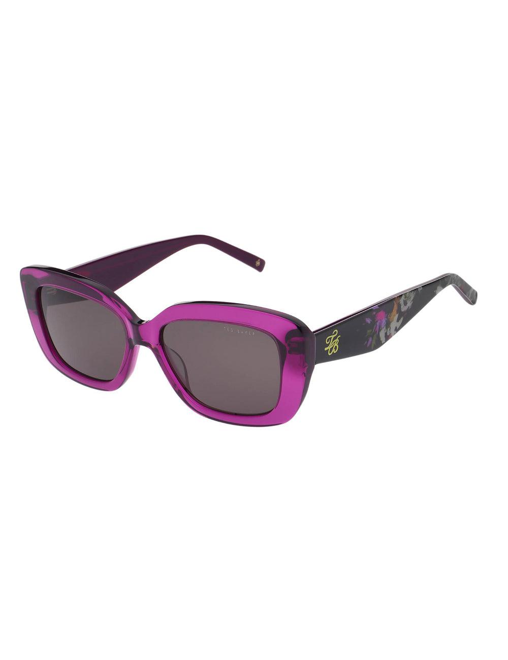 Women Ted Baker SUMMER - Print Detail Chunky Wrap Sunglasses Purple | KSA  9087-GPEOM