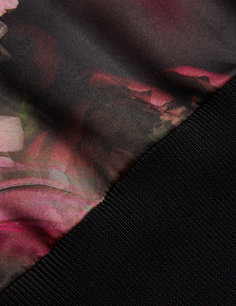 Women Ted Baker TABITHR - Printed Panel Long Sleeve Knit Tops Black | KSA  4712-PSABI