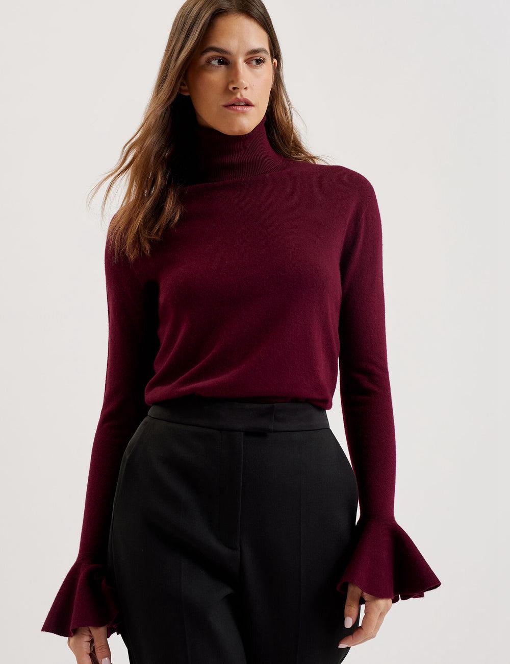 Women Ted Baker TAMSENN - Roll Neck Wool Cashmere Jumpers Red | KSA  2183-CBZRH
