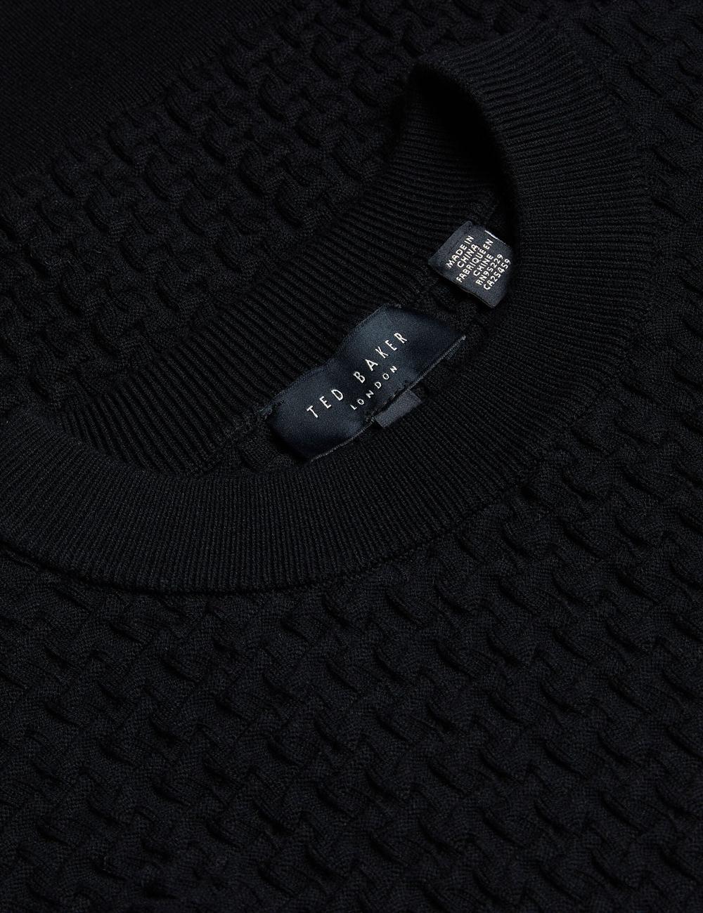 Women Ted Baker TEDTYY - Textured T Jacquard Knitted Jumpers Black | KSA  3792-XQGSC