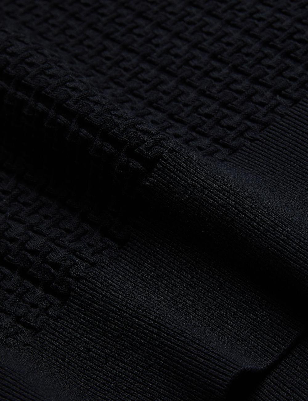 Women Ted Baker TEDTYY - Textured T Jacquard Knitted Jumpers Black | KSA  3792-XQGSC