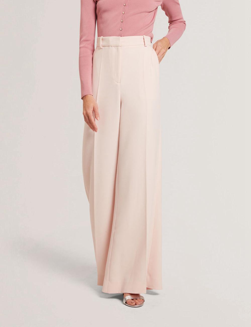 Women Ted Baker TRAGAT - Ultra Wide Leg Woven Tailored Trousers Pink | KSA  5340-GDCYR