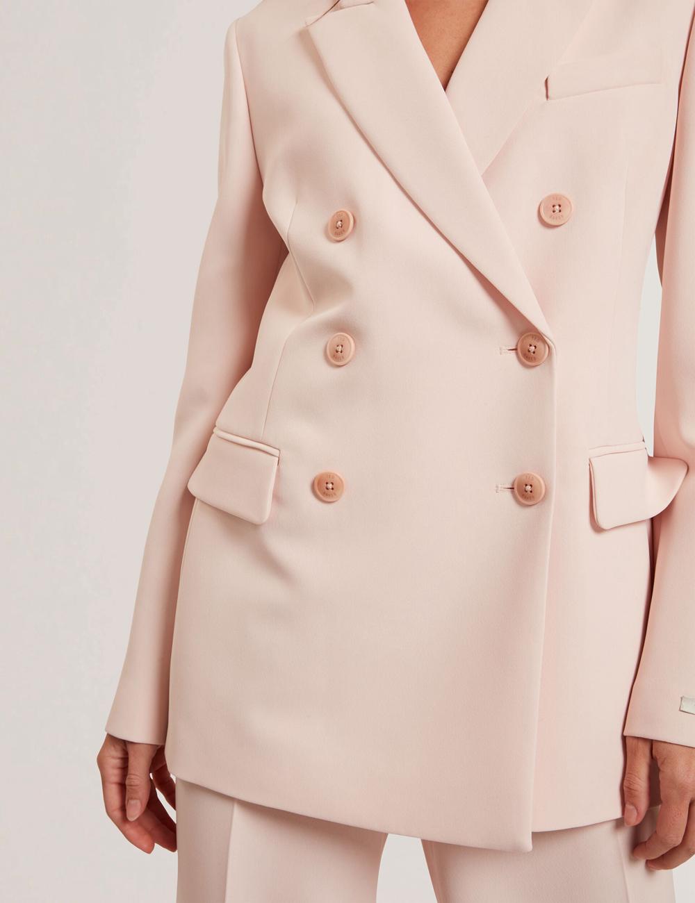 Women Ted Baker TRAGA - Tailored Double Breasted Woven Blazers Pink | KSA  2057-RSXAZ