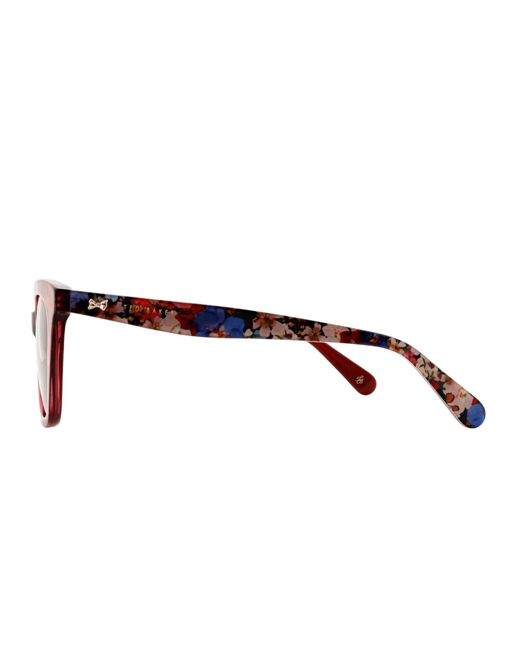 Women Ted Baker TYDE - Square Cat Eye Print Detail Sunglasses Raspberry | KSA  4386-OGPTE