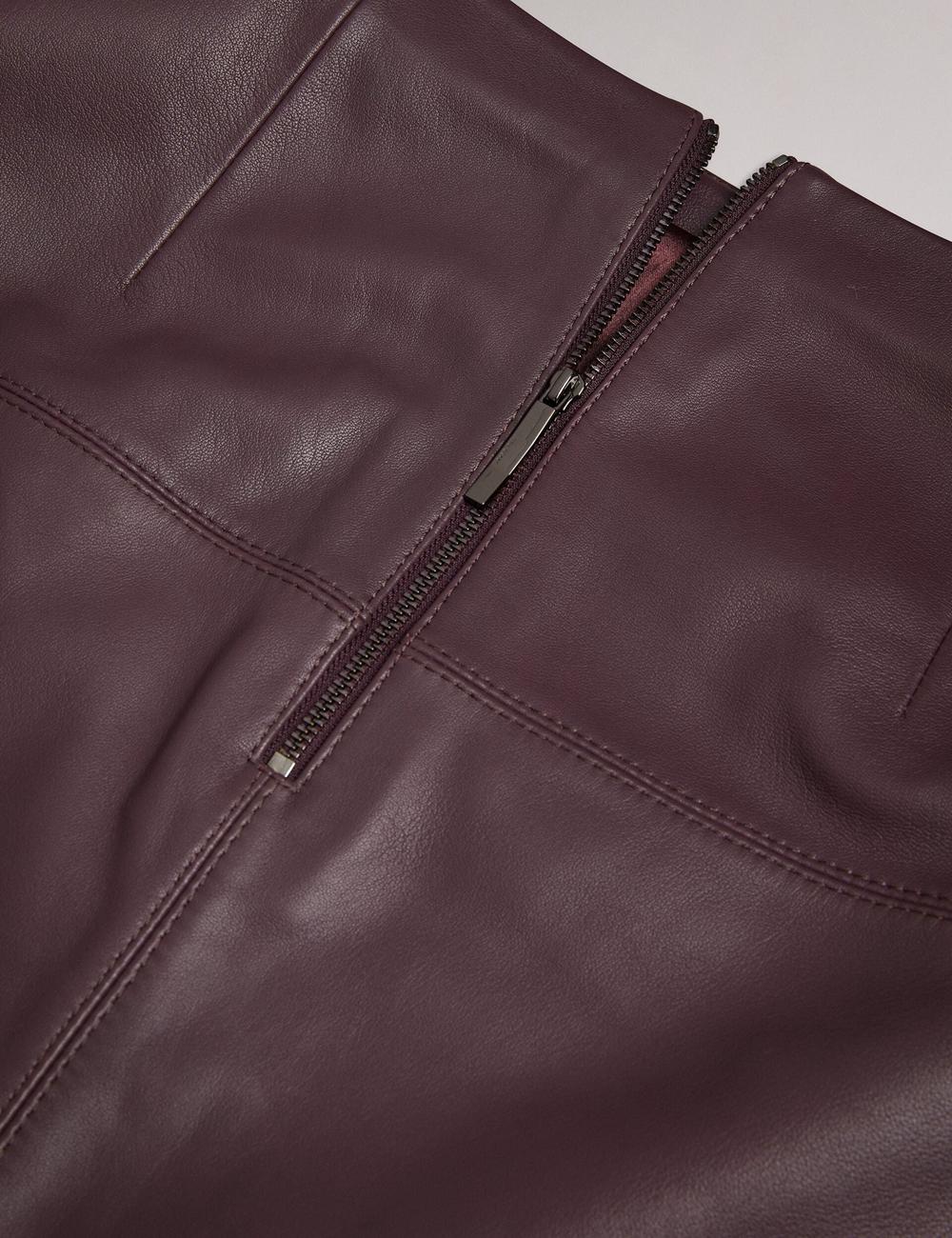 Women Ted Baker VALIAT - A-Line Leather Mini Skirts Red | KSA  4082-EBDXO