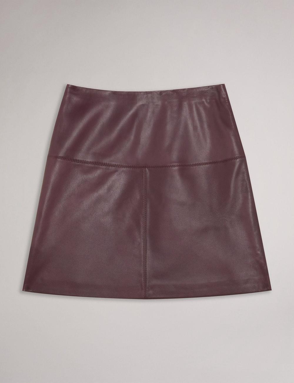 Women Ted Baker VALIAT - A-Line Leather Mini Skirts Red | KSA  4082-EBDXO