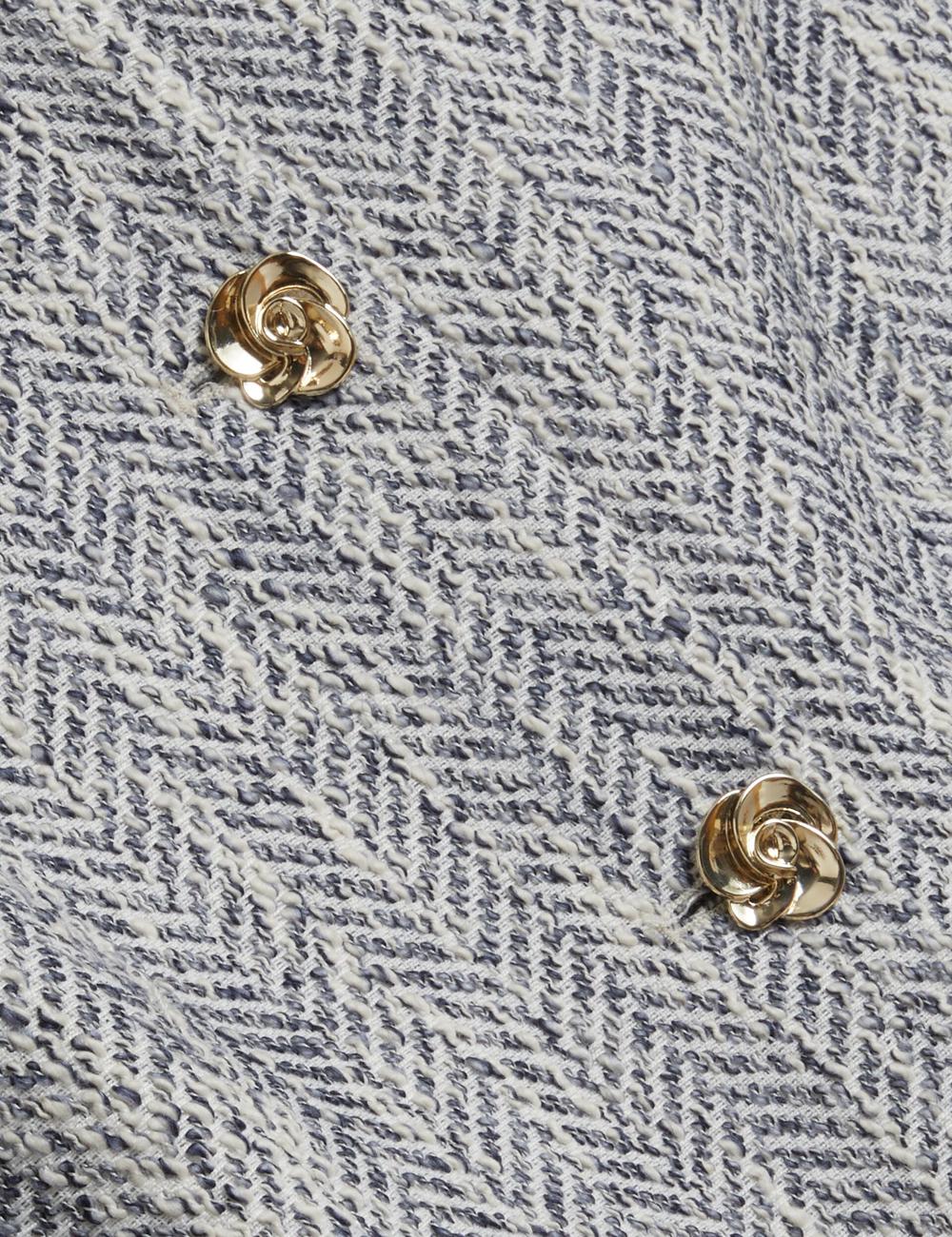 Women Ted Baker VULPA - Boucle Button-Up Cropped Tailored Jackets Lt-Blue | KSA  2916-GMPRF