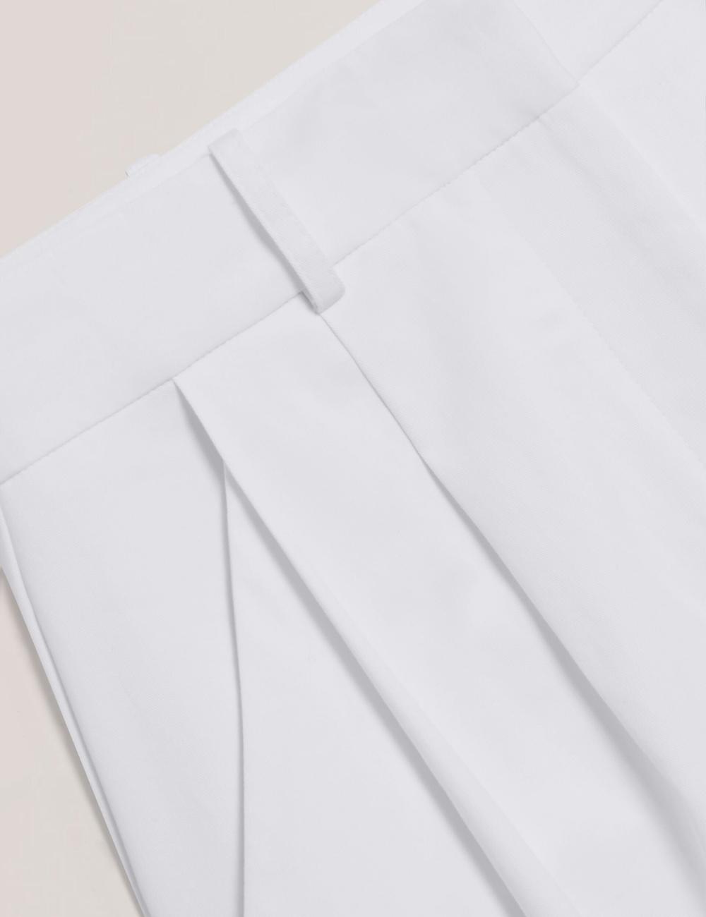 Women Ted Baker ZOZIA - Pleated High Waist Wide Leg Trousers White | KSA  3062-ZTDXR